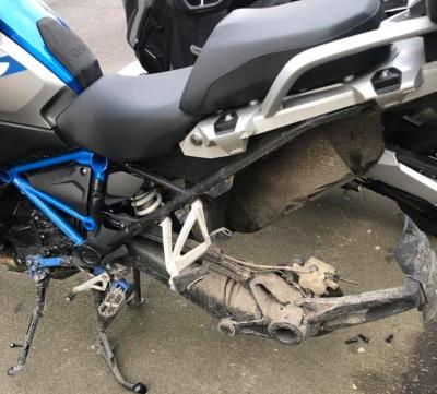 BMW GS rear wheel stolen